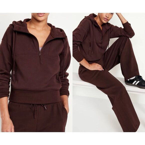 Old Navy burgundy dynamic fleece half zip pullover sweater 2x - Picture 1 of 9